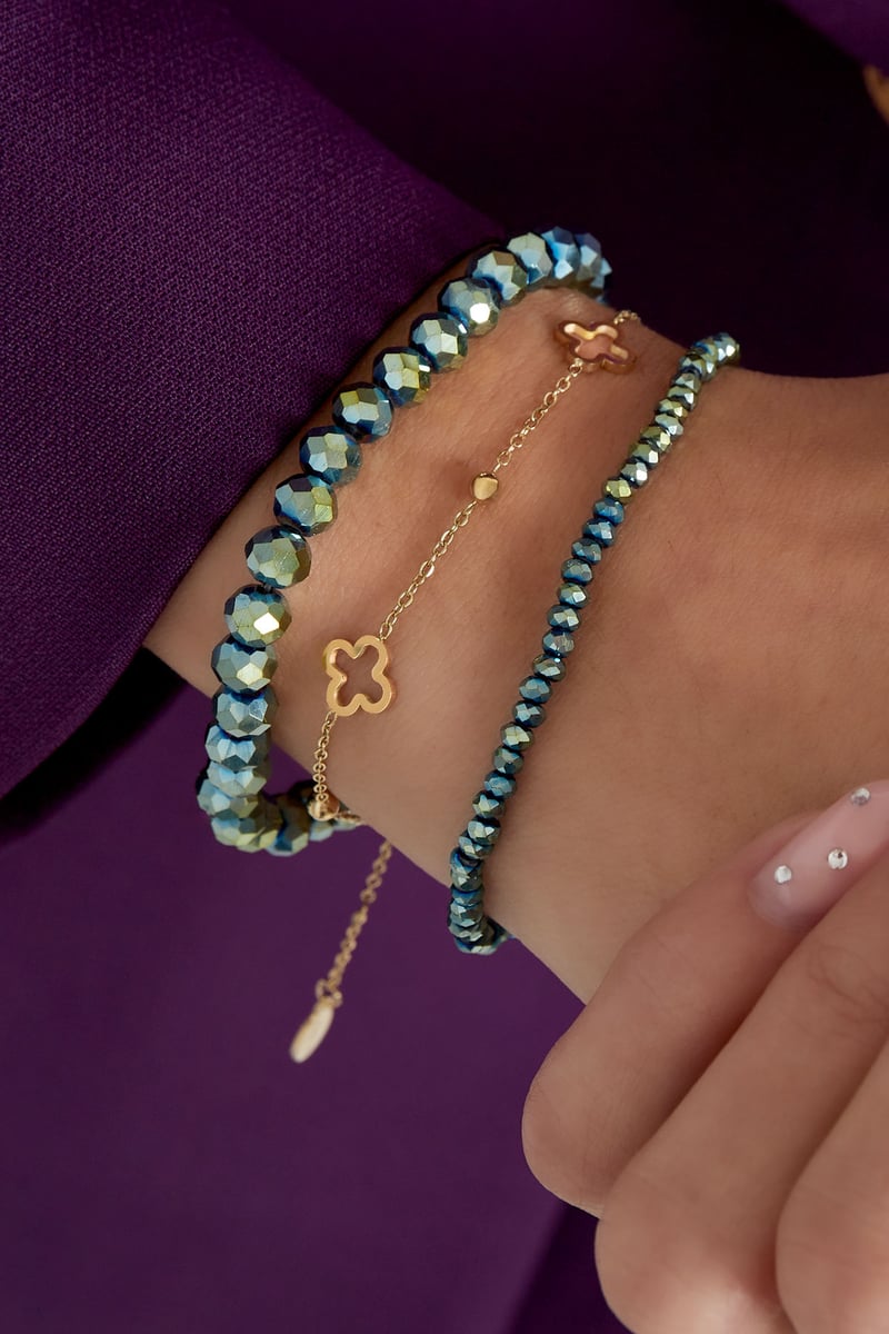 Bracelet open clovers Silver Color Stainless Steel