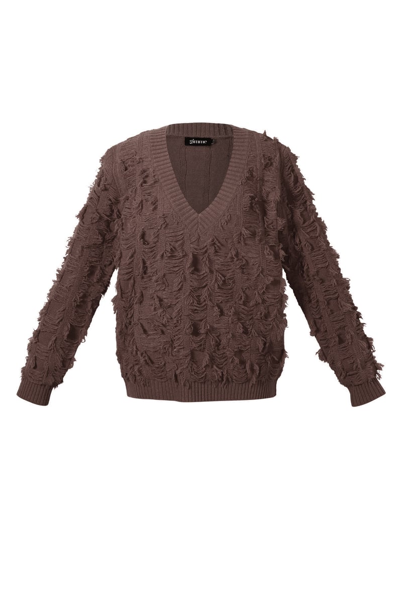 V-hals Fluffy Knit