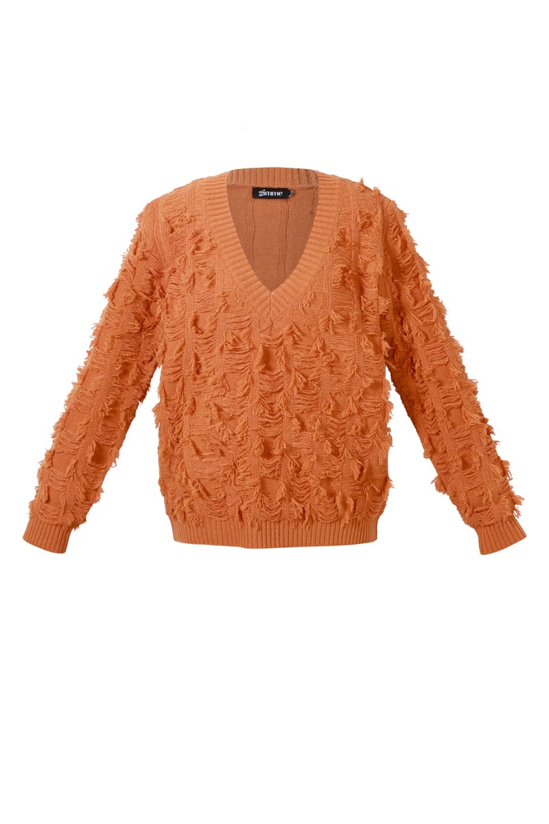 V-hals Fluffy Knit